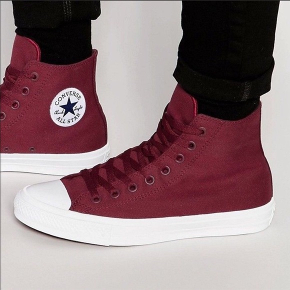 Converse Other - CONVERSE | Maroon Hi Tops Sneakers With Lunarlon